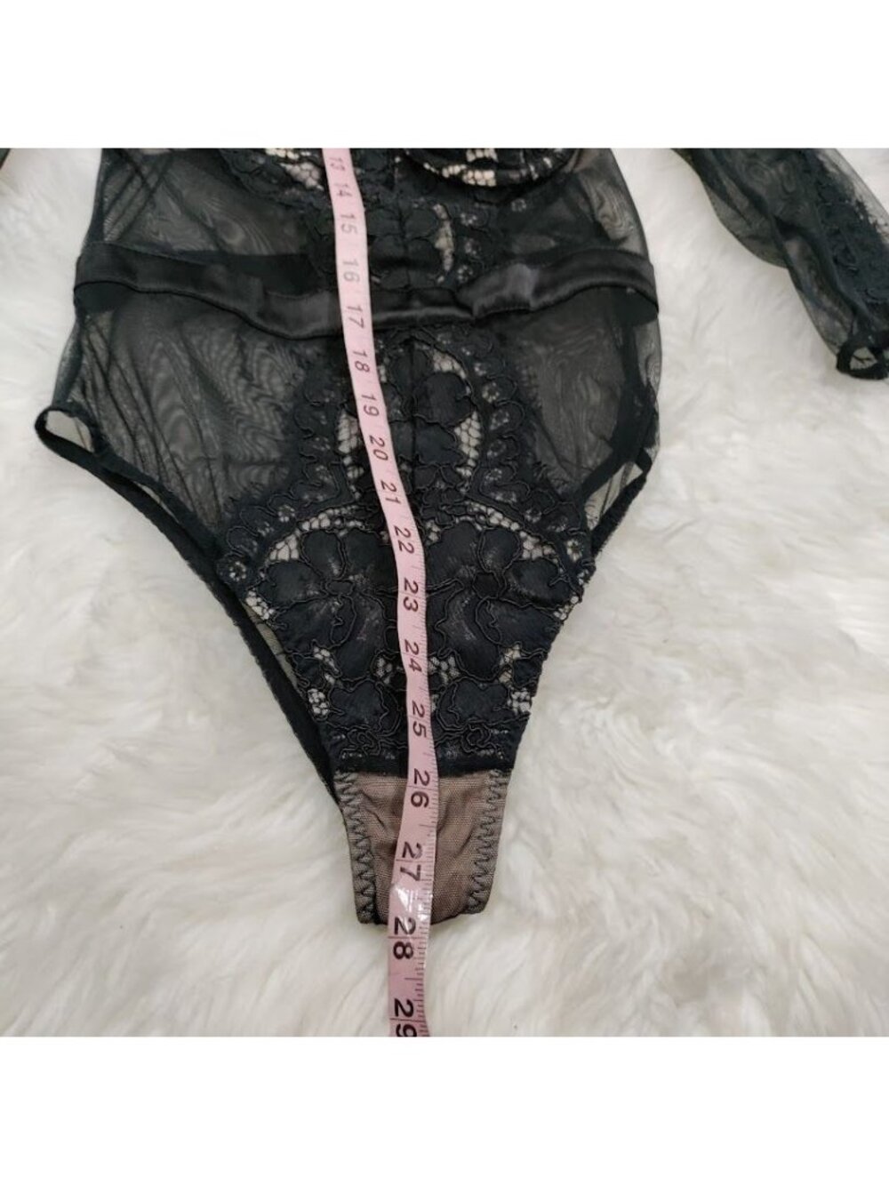 Victoria's Secret Sexy Black Sheer Size 34C Festival boho Sleeve Bodysuit Women' - Picture 11 of 11